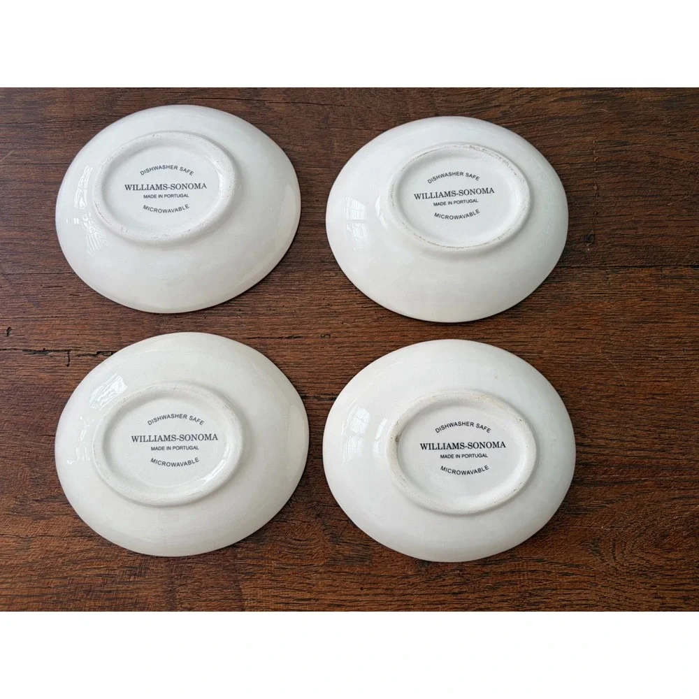 4 Williams-Sonoma Tuscany Dipping Oval Bowls, Made in Portugal, 5 1/2